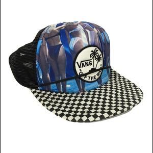 Vans Surfer Girls Beach Hat Black Trucker Cheese Mesh Snapback Off The Wall
